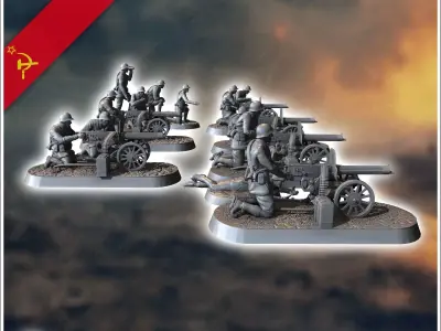 Set of 15 WW2 HMG Soviet soldiers with Maxim PM1910 9 - Soviet a 3D print model