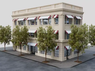 Classic Restaurant or Shop Building 3D model