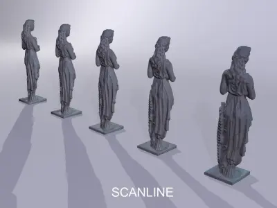 Statue woman Low-poly 3D model