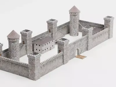 -Medieval Castle V1- 3D model