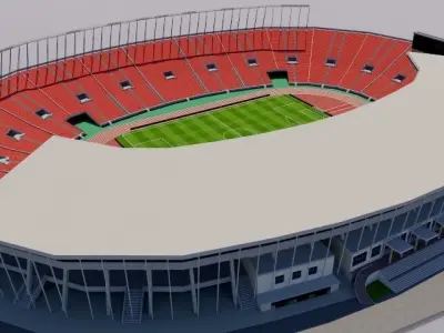 Prince Moulay Abdellah Stadium - Morocco Low-poly 3D model