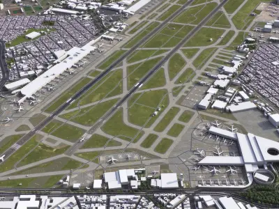 Mexico City Airport Low-poly 3D model