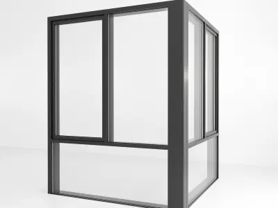 Panoramic glazing Stained glass 88 Low-poly 3D model