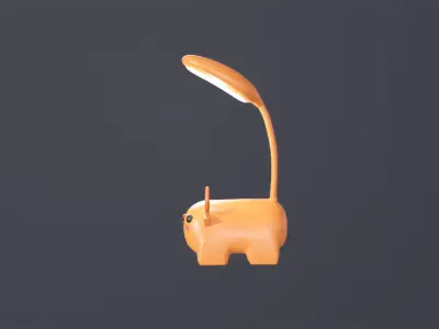 Deer Desk Lamp Cute  Low-poly 3D model