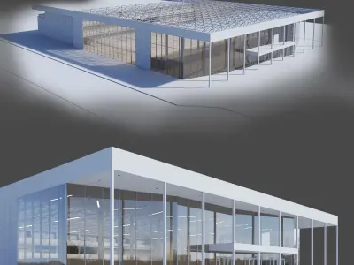 Dance school with a grandstand for 600 people  Sports facility  Low-poly 3D model
