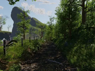 Path Near Ocean Scene 3D model