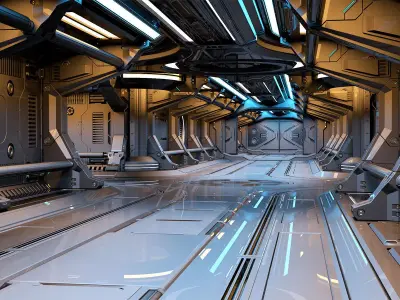Sci-Fi Modular Corridor 2  3D model