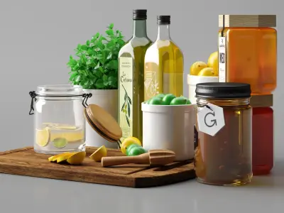 Kitchen set 3D model buy