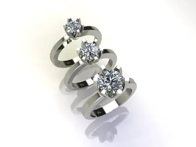 FAMOUS SOLITARY RING 3D print model