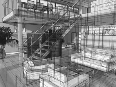 Photorealistic Living Room Scene 3D model