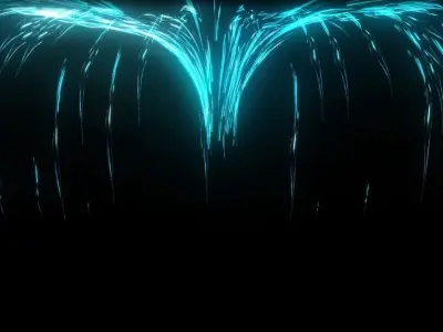 Wind flowing lines light central diffusion animation FX 3D model