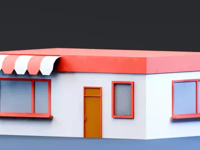 Amusement Park - Building 1 Low-poly 3D model