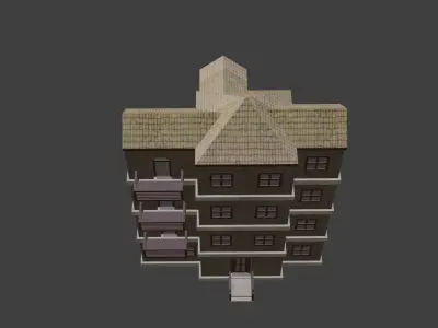 House Model 2 building Low-poly 3D model