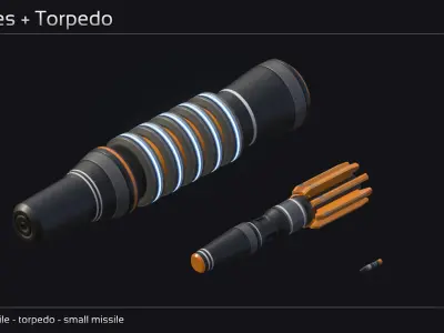 Ankla Alien Battleship Low-poly 3D model