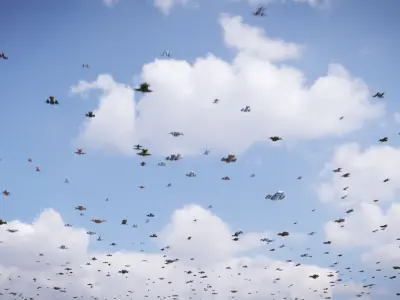 Traffic Spaceships Generator Low-poly 3D model