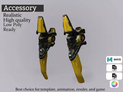 Mechanical Leg Prosthetics - Game-Ready Sci-Fi Cyber Legs Low-poly 3D model