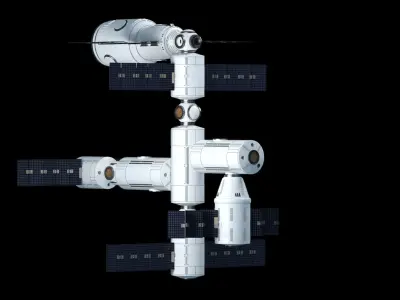 Modular Space Station 3D model