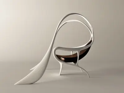 Futuristic armchair Bunny 3D model