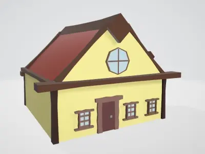 Cartoon House  Low-poly 3D model
