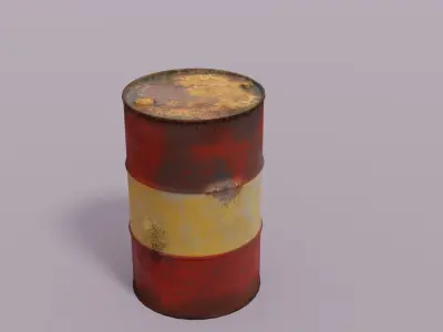 Assorted Rusted Drum Barrel - 3D Model Low-poly 3D model