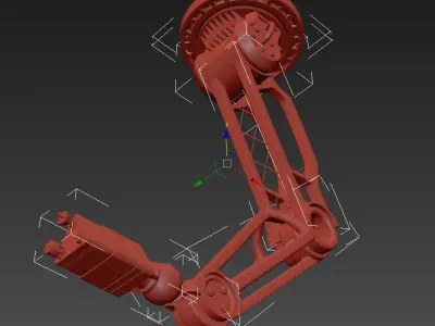 sci-fi robotic arm rigged animated - 3d vray scene 3D model