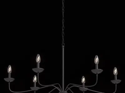 chandelier with five candle lights 3D model