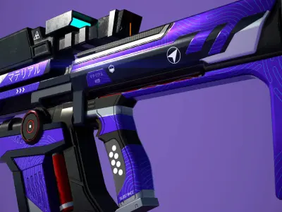 Sci-Fi Weapon Game Assets Optimized Polygon Low-poly 3D model