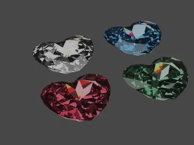 Diamond Heart 3D model Free 3D model