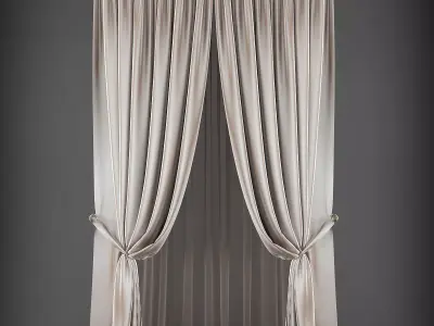 Curtain 3D pair of curtains Low-poly 3D model purchase
