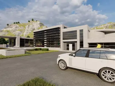 Casa Scene-villa-modern house 3D model 63
