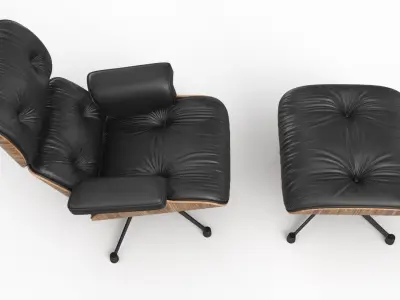  Eames Lounge Chair Oak Black With Ottoman 