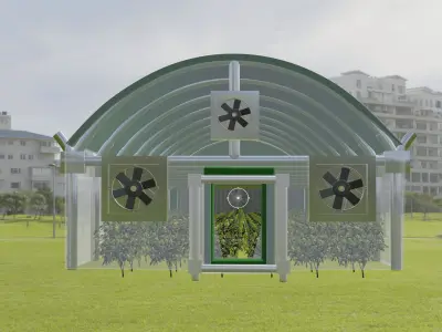 GREEN HOUSE Low-poly 3D model