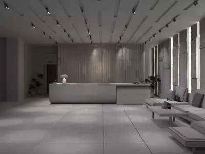 Modern Lobby  Reception Interior Design 3D model