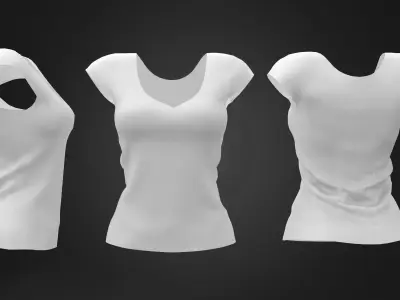 Ladies T-shirt Low-poly 3D model
