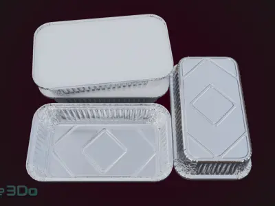 Aluminum Foil Tray Low-poly 3D model