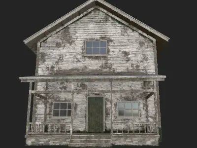 Abandoned House 3D Model Low-poly 3D model