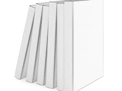 Books Set four stacked 3D model
