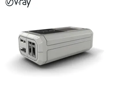 High-Capacity Steel Gray Battery Pack model pack Low-poly 3D model