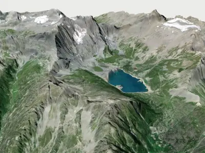 Mountain landscape Glaiser de Mont Ruan 3D model