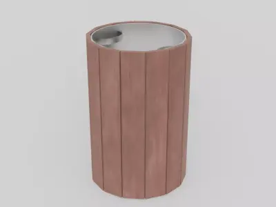 Outdoor Trash Can 1 Low-poly 3D model