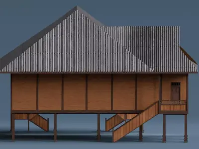 Traditional Houses - Rumah Walewangko Low-poly 3D model
