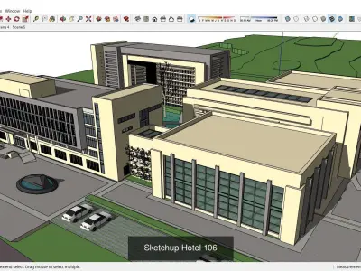 Collection 32 Sketchup Hotel models  3D Model Pack