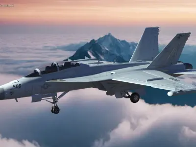  Aircraft Boeing EA-18G without Armament Rigged for Cinema 4D 