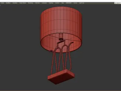 Brass and Marble Table Lamp Liang and Eimil Harp Low-poly 3D model