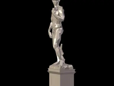 Low Poly David Statue Low-poly 3D model