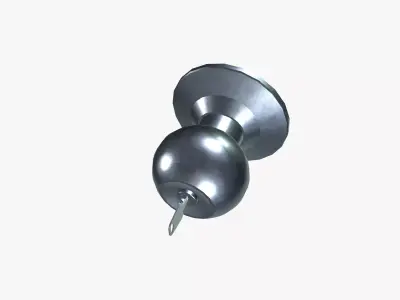 Door knob with key Low-poly 3D model
