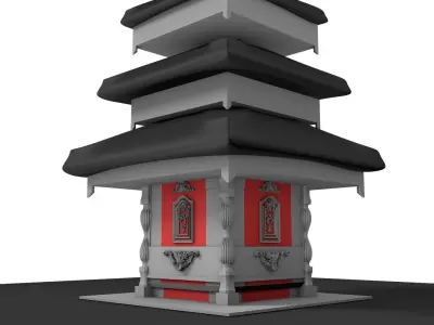 Pura Bedugul Bali Low-poly 3D model