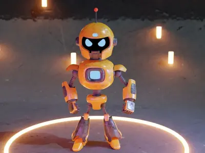 Stylized Robot Character 3D model purchase