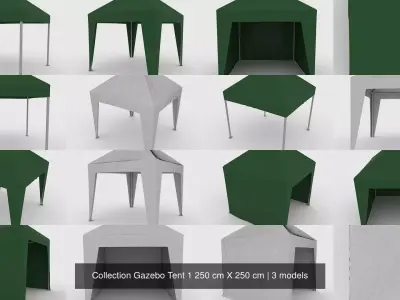 Collection Gazebo Tent 1 3D Model Pack