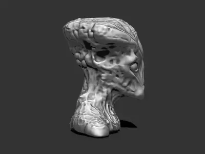 Alien Bust 12 - STL File for 3D Printing - Geeky Home Decor 3D print model